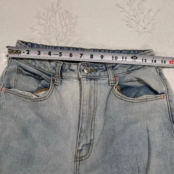 Baggy Jeans Women 8/29R Stone Wash Denim High Rise Distressed Streetwear - Picture 8 of 14